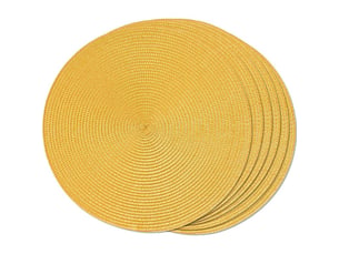 Table à manger lot de 6 sets de table tressés ronds jaunes pour tables à manger sets de table antidérapants tissés lavables 38 cm