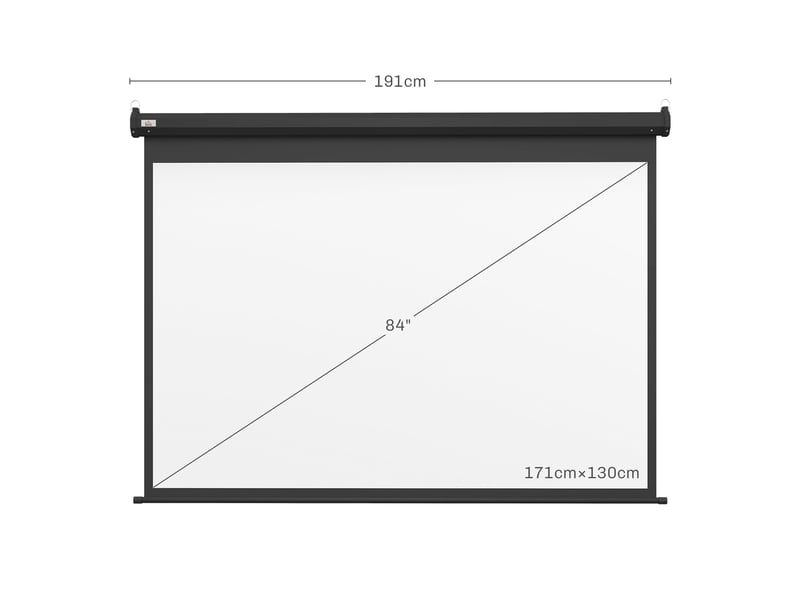  Écran vidéoprojecteur motorisé et électrique 84 pouces, panneau de commande et télécommande, 4:3 4k hd  - Conforama C