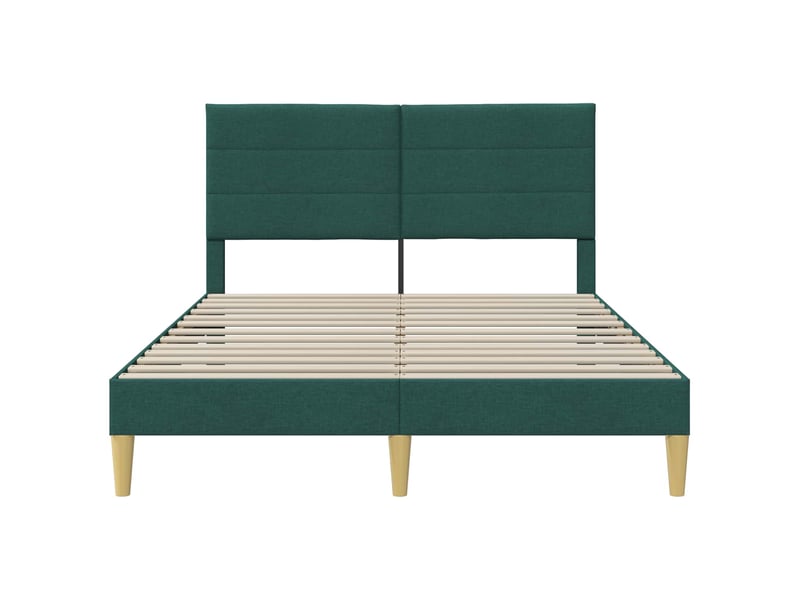  Lit double- lit adulte -  cadre de lit avec tête de lit vert foncé 120 x 190 cm tissu  - Conforama C