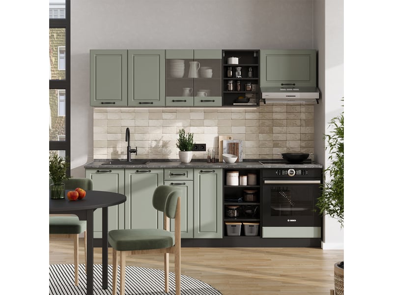  Vicco meuble cuisine, mint campagneanthracite, 40cm plan de travail anthracite  - Conforama C