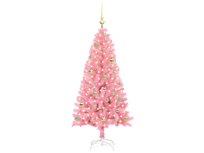  Sapin de noël - arbre de noël rose 150 cm pvc  - Conforama C