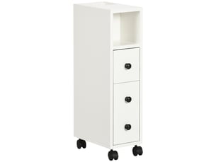 Porte-papier toilette – armoire à papier toilette – 3 étagères + tiroir coulissant – finition blanche