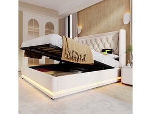 Lit coffre 180x200 cm coloris beige