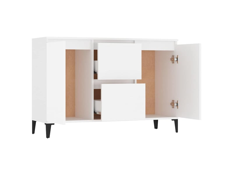  Buffet - bahut - meuble de rangement blanc 102x35x70 cm bois d'ingénierie  - Conforama D