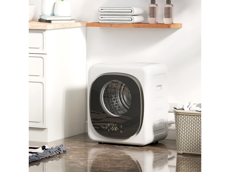  Sèche-linge 4kg 800w 5 modes séchage acier inox blanc  - Conforama B