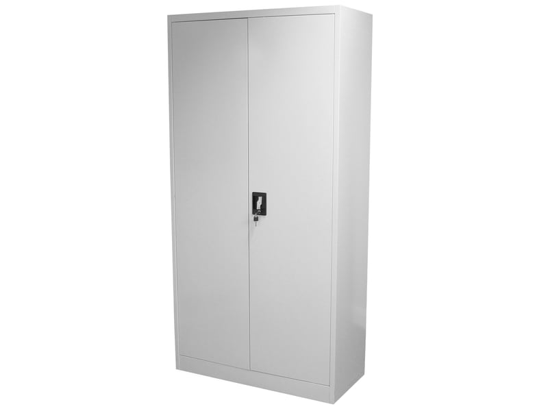  Armoire de classement rangement bureau en acier gris clair métallique avec 2 portes et 4 étagères réglables 180 cm x 90 cm x 40 cm [classeur de 24250 - Conforama B