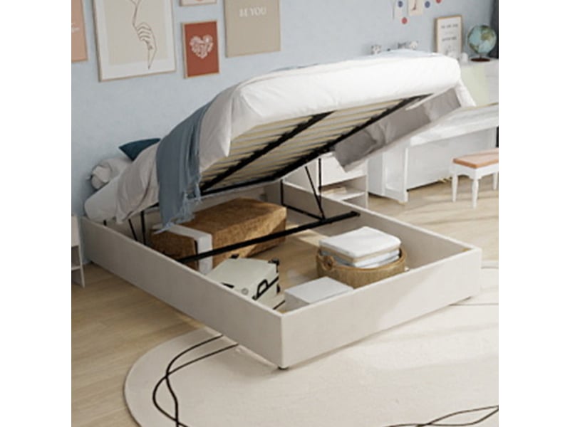 Lit mezzanine enfant 90x200 cm, armoire, 1 tiroir, escalier de rangement, barrières, noir, sans matelas  - Conforama B