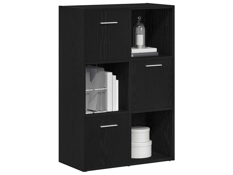  Bibliothèque, étagère de rangement en chêne noir 60,5 x 30 x 90 cm bois d'ingénierie  - Conforama D