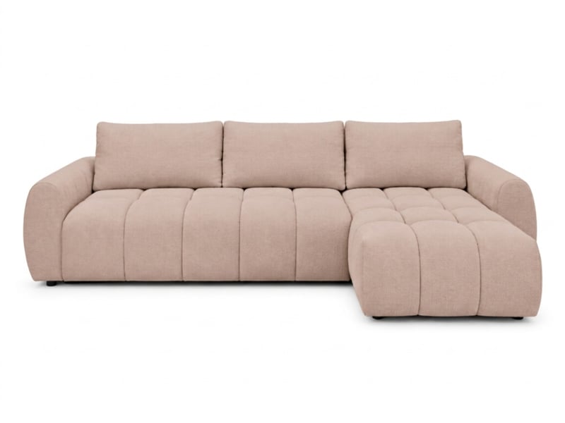  Bobochic canapé d'angle réversible convertible coffre fuji ouverture express tissu chiné rose  réversible FUJI - Conforama A