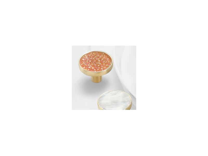  Lot de 4 boutons de tiroir ronds en laiton poli, 32 mm, pour commode, armoire et boîte à bijoux - rose nacré  - Conforama C