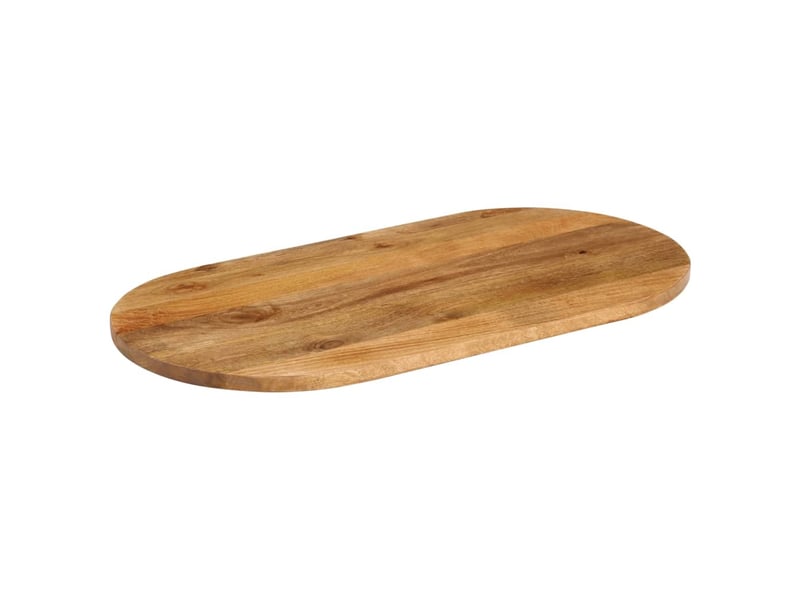  Dessus de table, plateau de table 100x50x3,8 cm ovale bois massif de manguier  - Conforama A