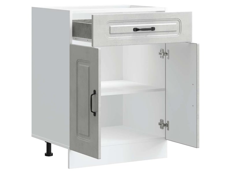 Meuble de rangement, armoire de cuisine kalmar gris béton bois d'ingénierie shl5260  - Conforama E