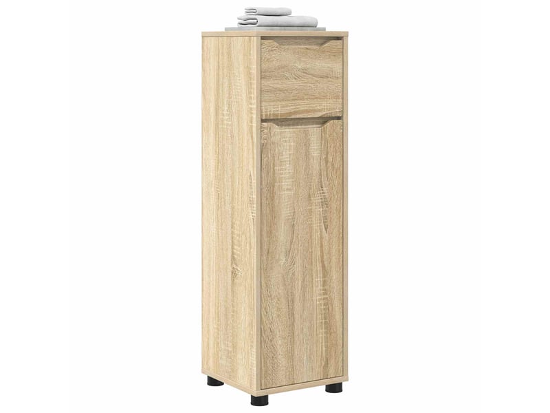  Cabinet de salle de bain, meuble de rangement chêne sonoma 30.5x30x101 cm  - Conforama C