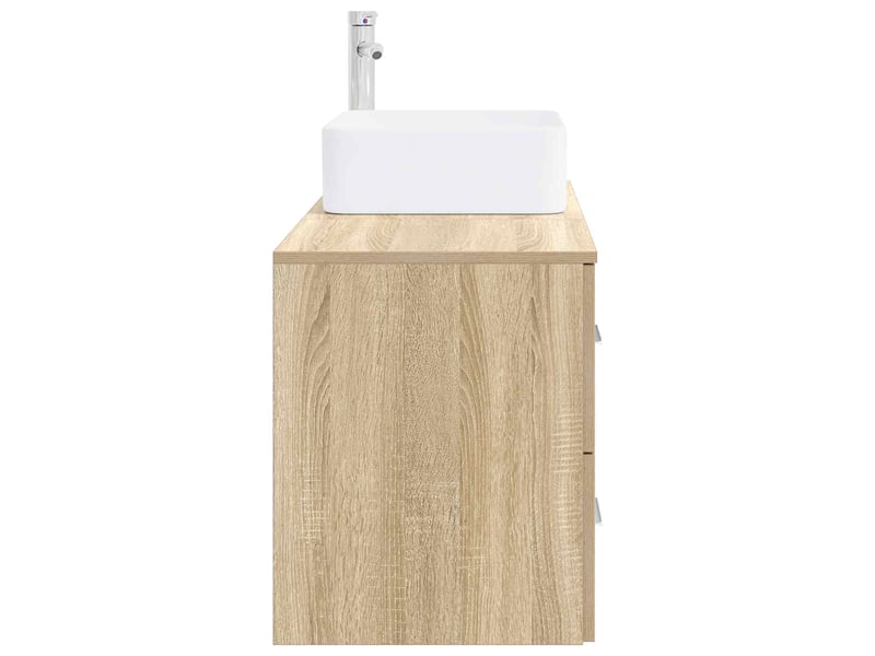 Ensemble de mobilier de salle de bain 2 pcs chêne sonoma shl9580 - Conforama D