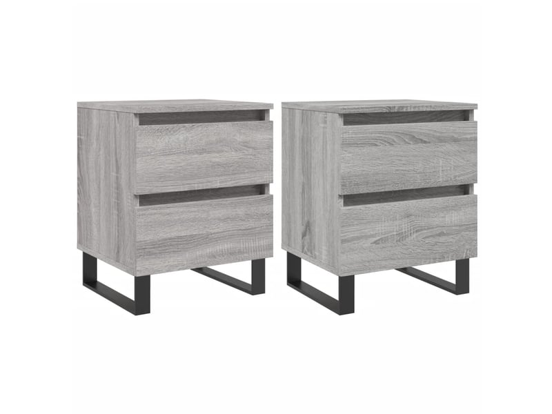 Lot de 2 tables de chevet - cabinet de chevet - table de nuit sonoma gris 40x35x50 cm bois ingénierie  - Conforama A