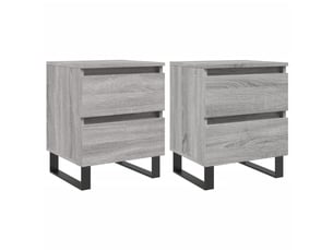 Lot de 2 tables de chevet - cabinet de chevet - table de nuit sonoma gris 40x35x50 cm bois ingénierie