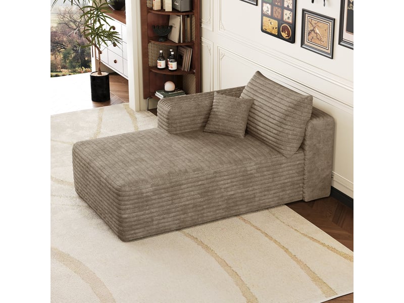 Petit canapé convertible angle gauche camel, canapé lit 2 places compact en tissu marron clair - Conforama E