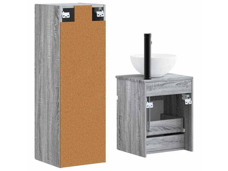  Ensemble de mobilier de salle de bain 2 pcs sonoma gris shl698  - Conforama E