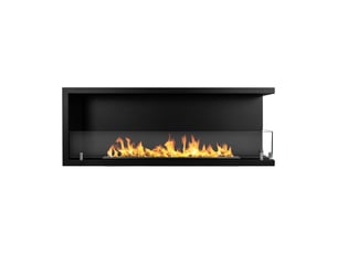 Sutri 120 - cheminée d'angle droite encastrable au bioéthanol 120x45x22,4 cm avec brûleur en acier de 1,25 l