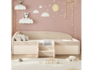 Lit simple 90x190 cm OKWISH coloris beige