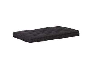 Coussin de canapé palette 100 % coton 120x80x10 cm noir dec021808