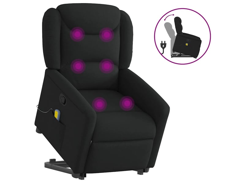  Fauteuil de massage inclinable, fauteuil relax noir tissu shl26591  - Conforama B