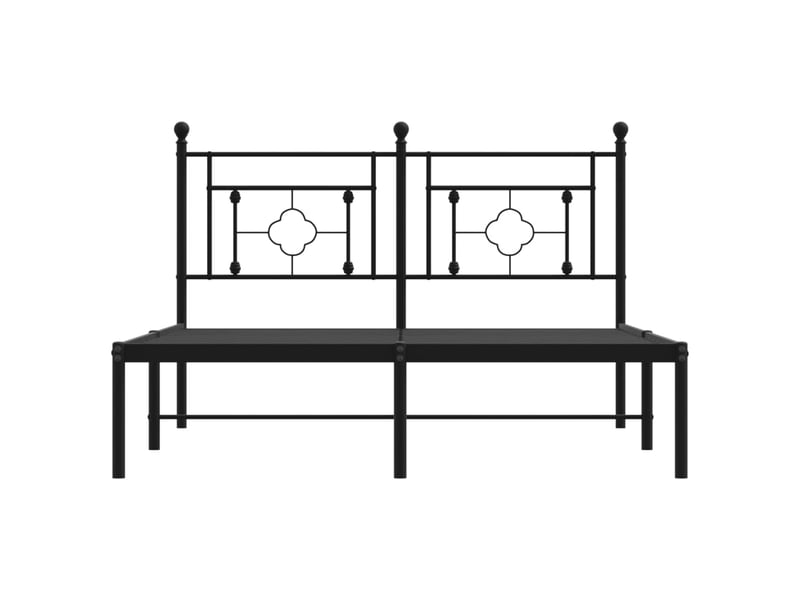  Lit double- lit adulte -  cadre de lit métal sans matelas avec tête de lit noir 135x190cm  - Conforama D