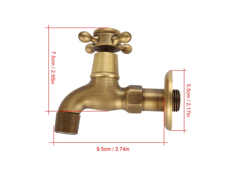  Robinet de jardin en laiton massif vintage fixé au mur filetage g1 2 pour piscine lavabo evier de cuisine(short)  - Conforama E