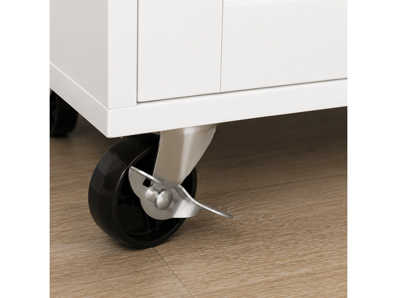  Desserte de cuisine à roulettes 109x40x89 cm en mdf blanc  - Conforama D