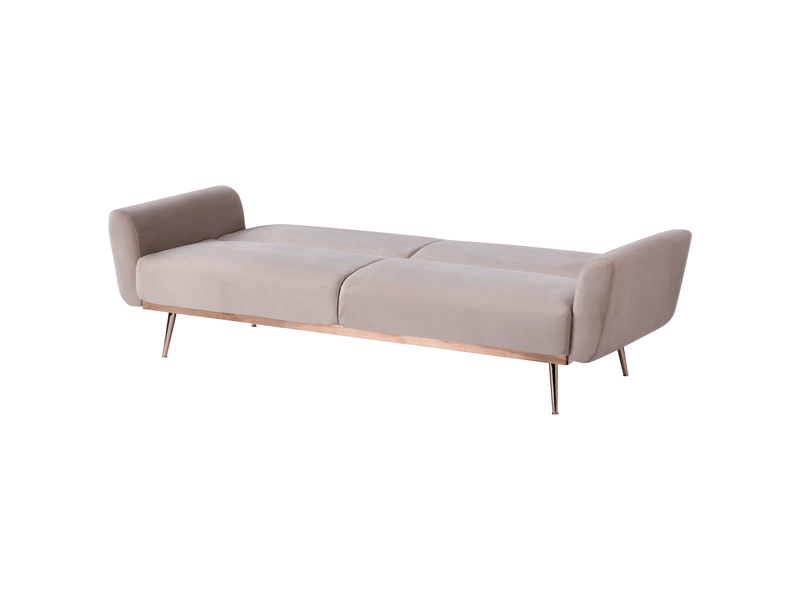 Canapé-lit 3 places eina velours taupe  - Conforama E