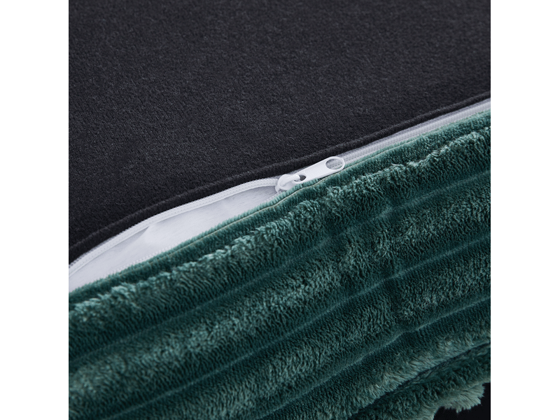  Fauteuil nuage compressé 1 place en velours côtelé vert avec pouf, mousse haute densité, esprit vintage pour salon  - Conforama D