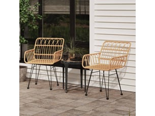 Lot de 2 chaise de jardin | chaise d'extérieur accoudoir 56x64x80 cm résine tressée