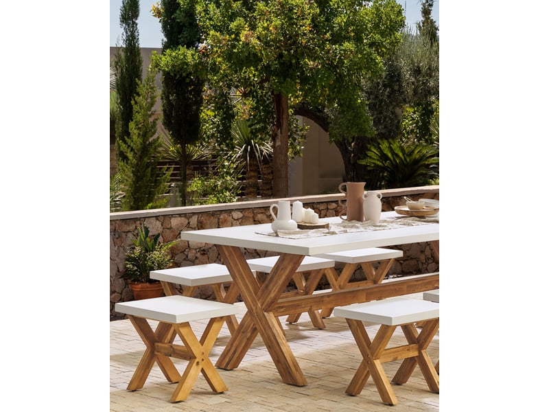  Tabouret de jardin olbia béton blanc  - Conforama B