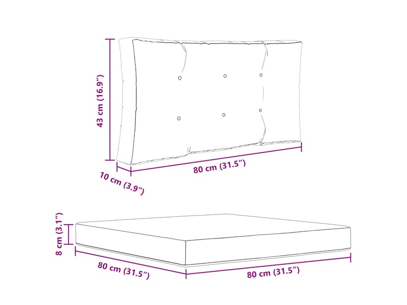  Coussin de canapé d'extérieur, coussin de chaise polyester rose 80 x 80 cm cf54143  - Conforama E