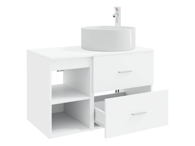  Ensemble de mobilier de salle de bain 2 pcs blanc shl2576  - Conforama D