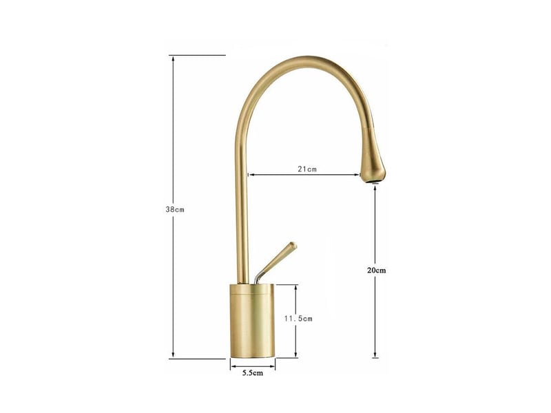  Robinet de salle de bain noir en laiton massif, mitigeur haut, robinet de lavabo de salle de bain à montage sur pont  - Conforama B