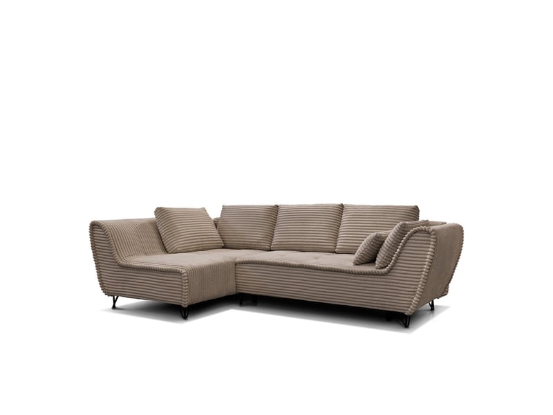  Canapé taormina - velours côt. Taupe - angle g - convert. - 4 pl 3CA59.AM.4AC.G.05 - Conforama D
