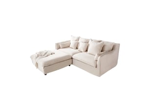 Canapé droit fixe <strong>MEUBLORAMA</strong> <strong></strong> 4 places Polyester blanc