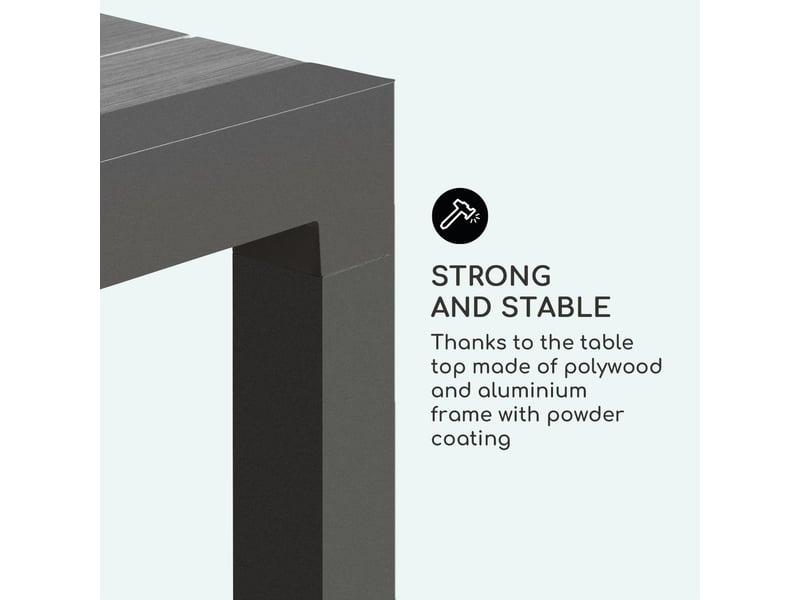 Blumfeldt menorca expand table de jardin extensible pour 8 personnes 163 x 95 cm - design aluminium & polywood - gris anthracite GDM13-MenorcaExp-GR - Conforama D
