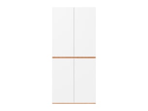 Armoire dressing 90 x 50 x 200 cm, 4 portes, tiroir à bijoux, tringle et 2 tiroirs, blanc et effet chêne