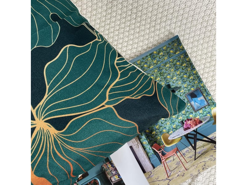  Housse de coussin 45 x 45 cm vert taies d'oreiller en lin coussins de canapé décoratifs lot de 4 jungle vert foncé housses de coussin décoratives moderne Home cushion cover - Conforama B