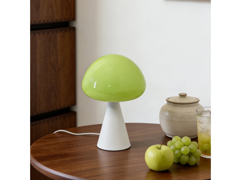  Lampe de table champignon style français – ambiance lumineuse, déco pour bureau et chevet-vert  - Conforama A