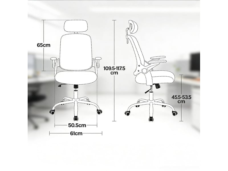  Fauteuil de bureau ergonomique avec têtière réglable rose homvra  - Conforama E