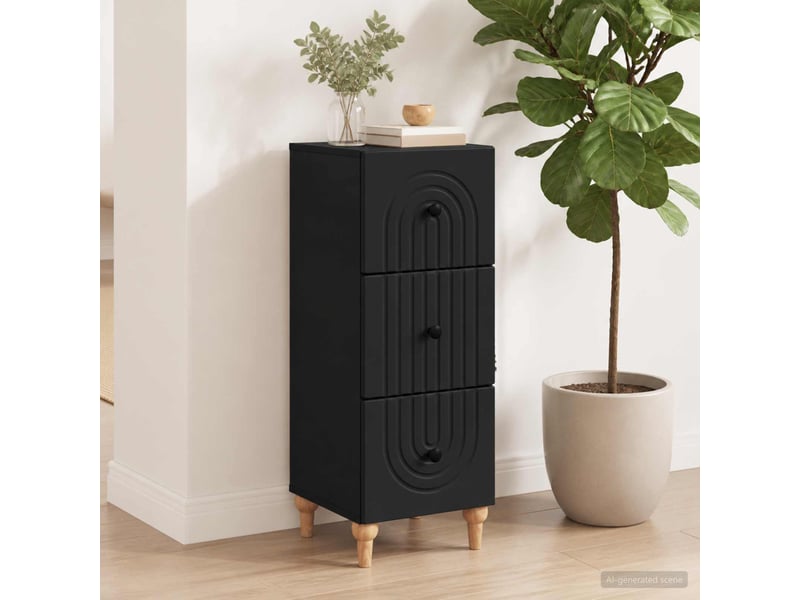  Armoire de rangement bureau, armoire à tiroirs 33 x 34.5 x 90 cm bois d'ingénierie noir  - Conforama B