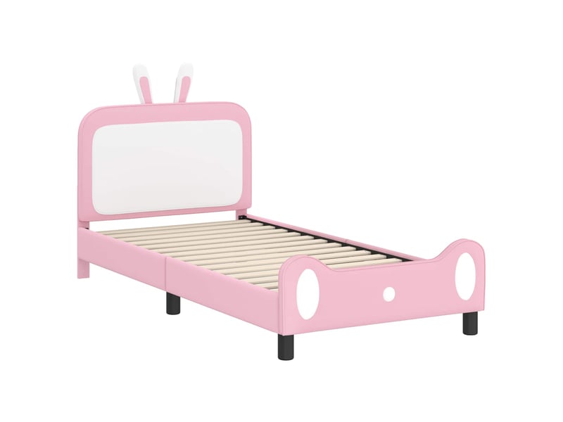  Cadre de lit pour enfants - lit jeune avec tête de lit rose 80 x 200 cm pu  - Conforama D