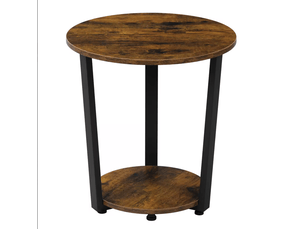 Table basse rond(e) coloris marron <strong>DESMIU</strong> <strong></strong> - 50 cmx50 cm