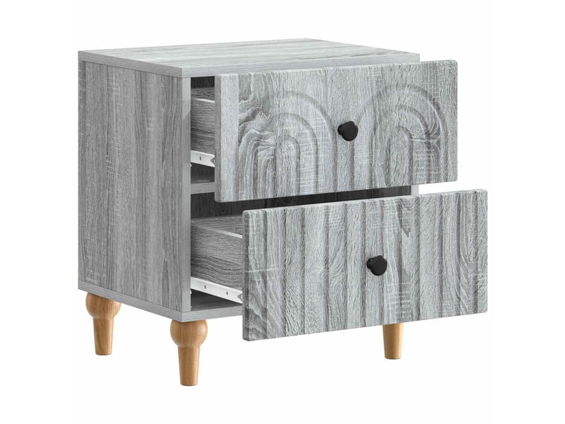  Table de chevet 2 pièces sonoma gris 43 x 34,5 x 48 cm  - Conforama D