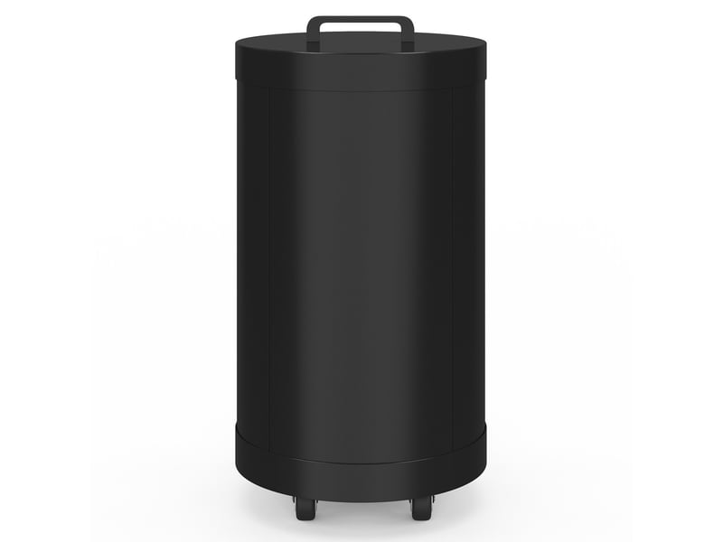  Réservoir à granulés rond 30 kg noir 4 compartiments détachables avec bec verseur rangement à pellets 35 x 35 x 63,5 cm  - Conforama C