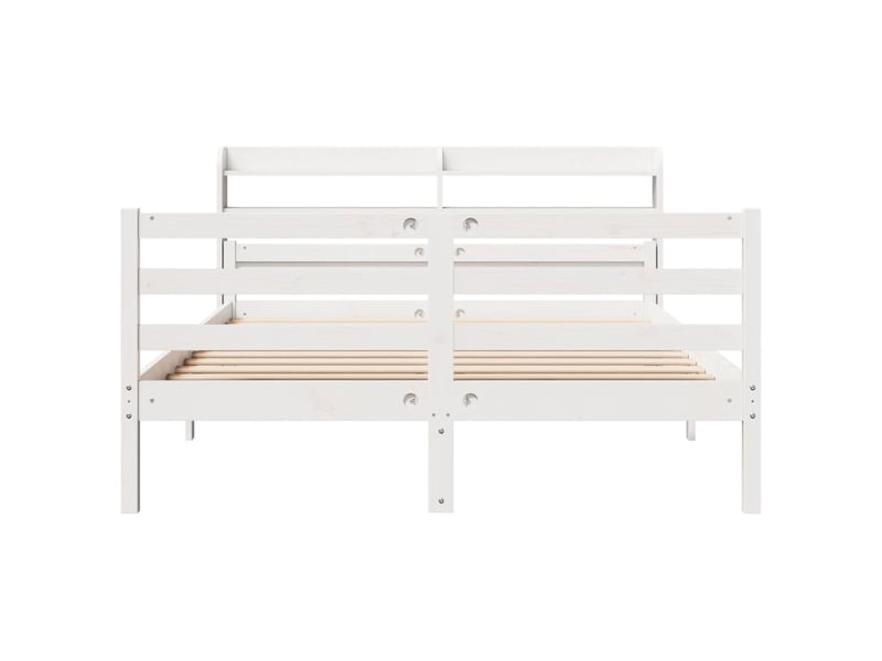 Lit double- lit adulte - cadre de lit avec tête de lit sans matelas blanc 150x200 cm - Conforama C