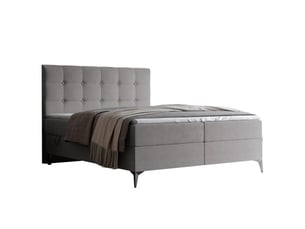 Lit coffre 180x200 cm IDOHOME BAILEY coloris gris